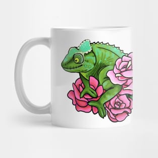 Chameleon with Roses Mug